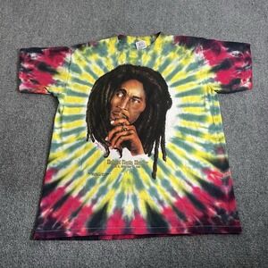 Vintage Bob Marley T-Shirt Tie Dye Size XL Reggae Lion Not Fade Away 90s